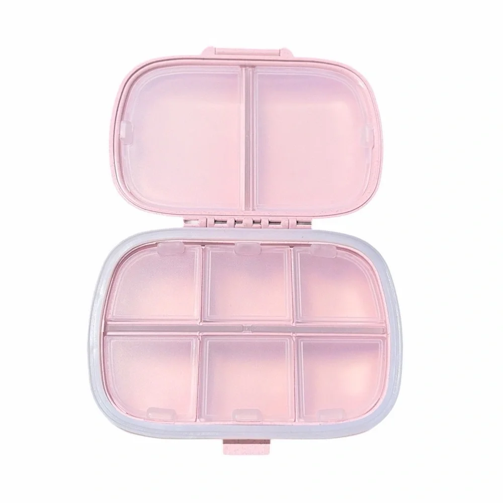 Lindo Wheat Straw Travel Pill Organizer - Pink
